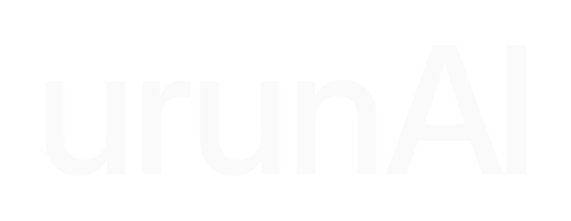 urunAI wordmark — koyu zemin sürümü